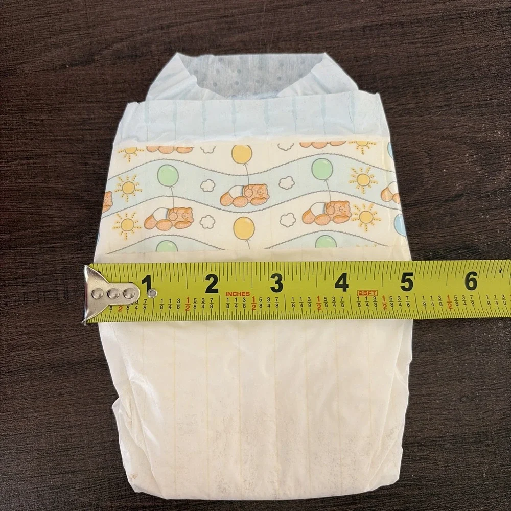 1 Vintage Pampers Diaper 80's 1987 Baby Teddy Bears And Balloons Newborn Plastic